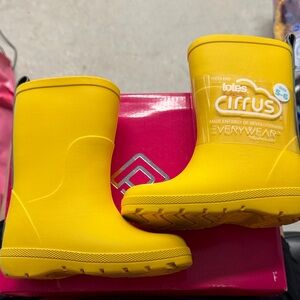 totes Cirrus Kids' Bright Yellow Rain Boots